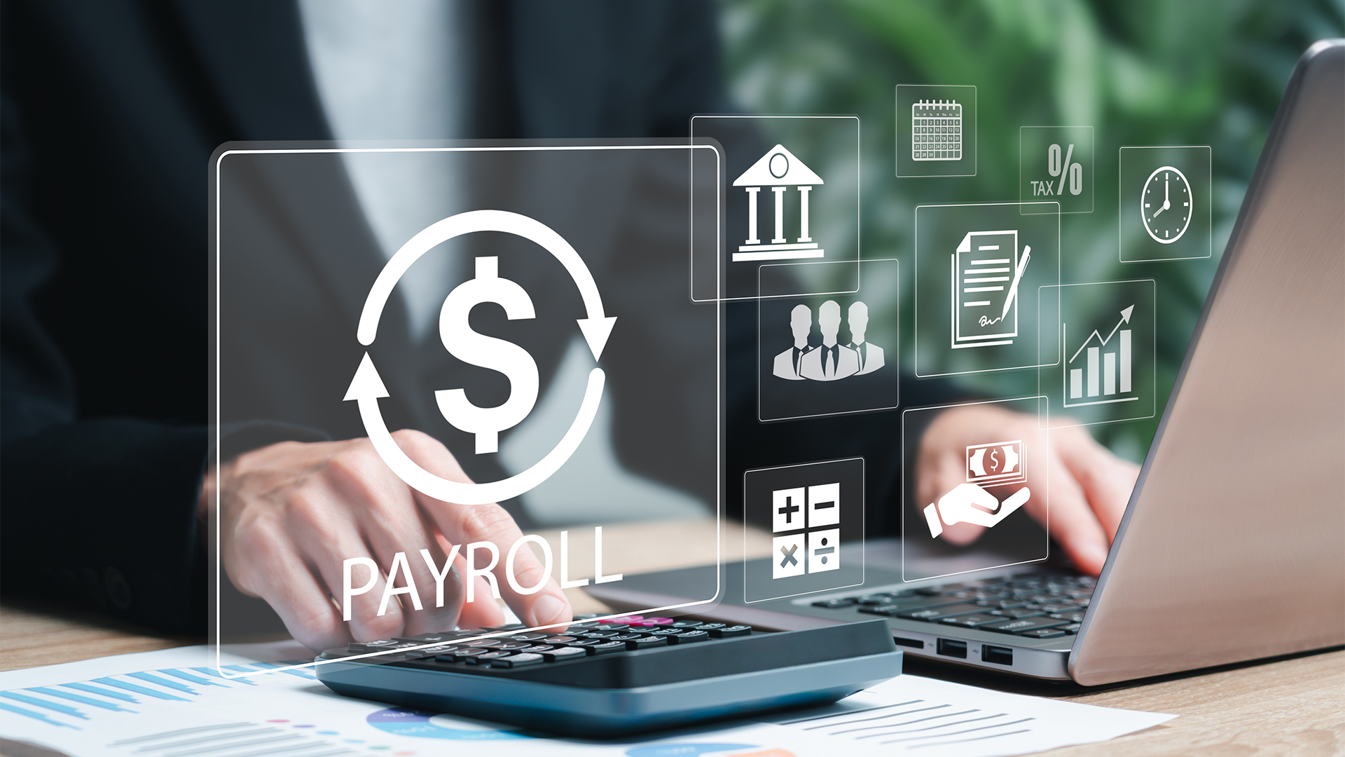 Payroll business finance management concept, Salary calculation, Automatic salary payment system, Businesswomen payment management, Technology for payment salary, Financial, Accounting